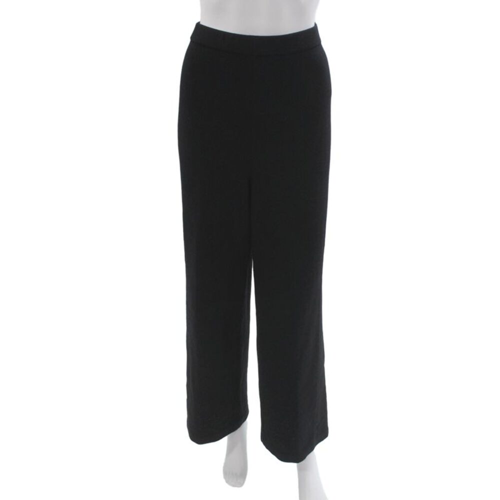 St. John Basics Womens Black Knit Dress Pants Pull On Classic Size 12